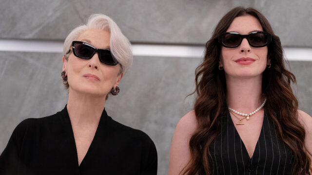 Caption (L-R): Miranda Priestly (Meryl Streep) and Andie Sachs (Anne Hathaway) in 20th Century Studios' THE DEVIL WEARS PRADA 2. Photo by Macall Polay. © 2025 20th Century Studios. All Rights Reserved.