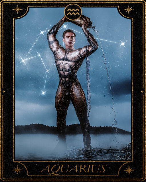 The Queer Zodiac transforms astrology into intimate queer portraits, merging mythology, fashion, and sensuality through LGBTQ+ collaboration. Photo: Thomas Mundell