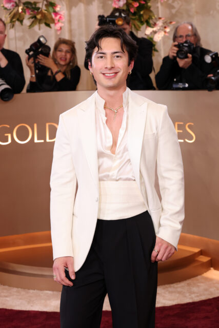Hudson Williams attends the 83rd Annual Golden Globe Awards at The Beverly Hilton on January 11, 2026 in Beverly Hills, California. 