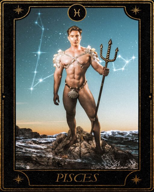 The Queer Zodiac transforms astrology into intimate queer portraits, merging mythology, fashion, and sensuality through LGBTQ+ collaboration. Photo: Thomas Mundell