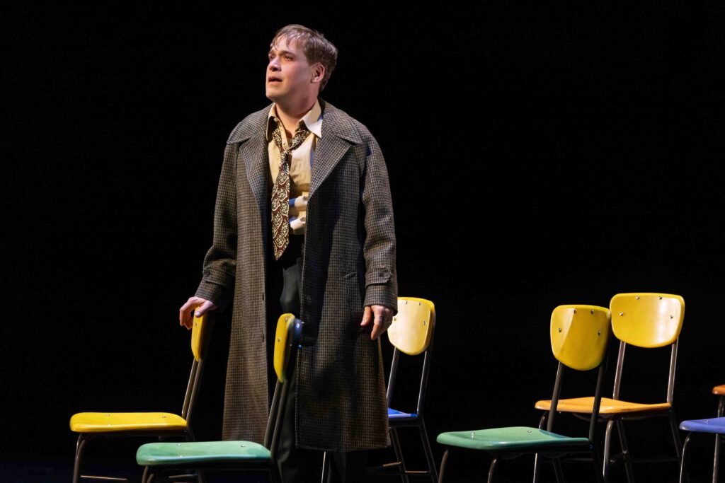 STRANGER THINGS: THE FIRST SHADOW - BROADWAY. T.R. Knight as Victor Creel in Netflix’s Stranger Things: The First Shadow at Marquis Theatre on Broadway. Photo Cr. Matthew Murphy and Evan Zimmerman/Netflix