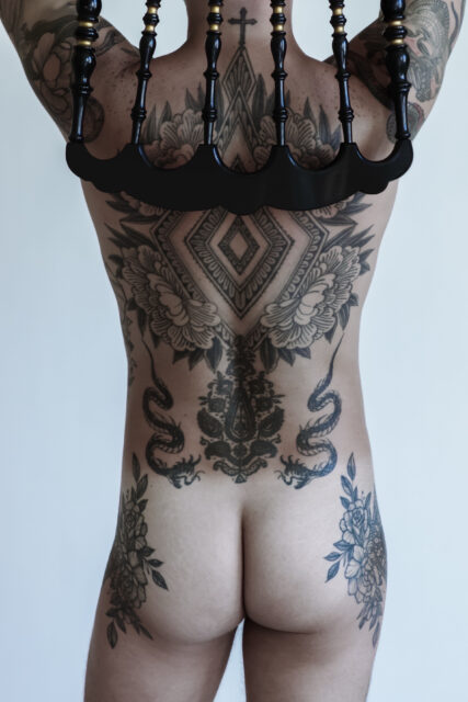 Photos of men sitting, spreading, and showing off by Sébastien of Etat D'Homme