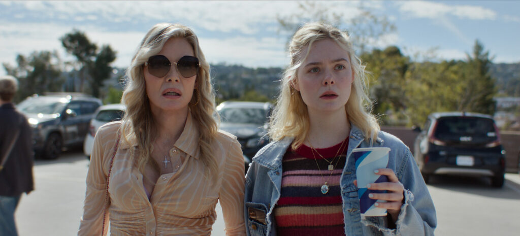 Michelle Pfeiffer and Elle Fanning in “Margo’s Got Money Troubles,” premiering April 15, 2026 on Apple TV.