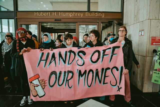Twenty-four people were arrested after activists blockaded HHS over proposed rules that could cut off gender-affirming care for trans youth nationwide.