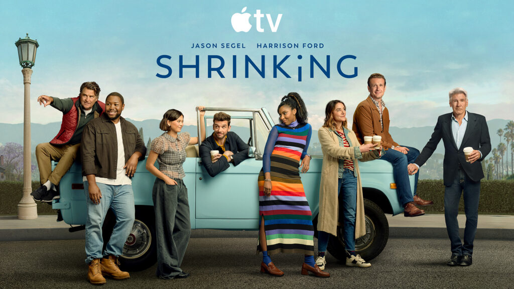 In season now and renewed for a fourth season, “Shrinking” is an Emmy Award-nominated comedy starring Jason Segel and Harrison Ford.