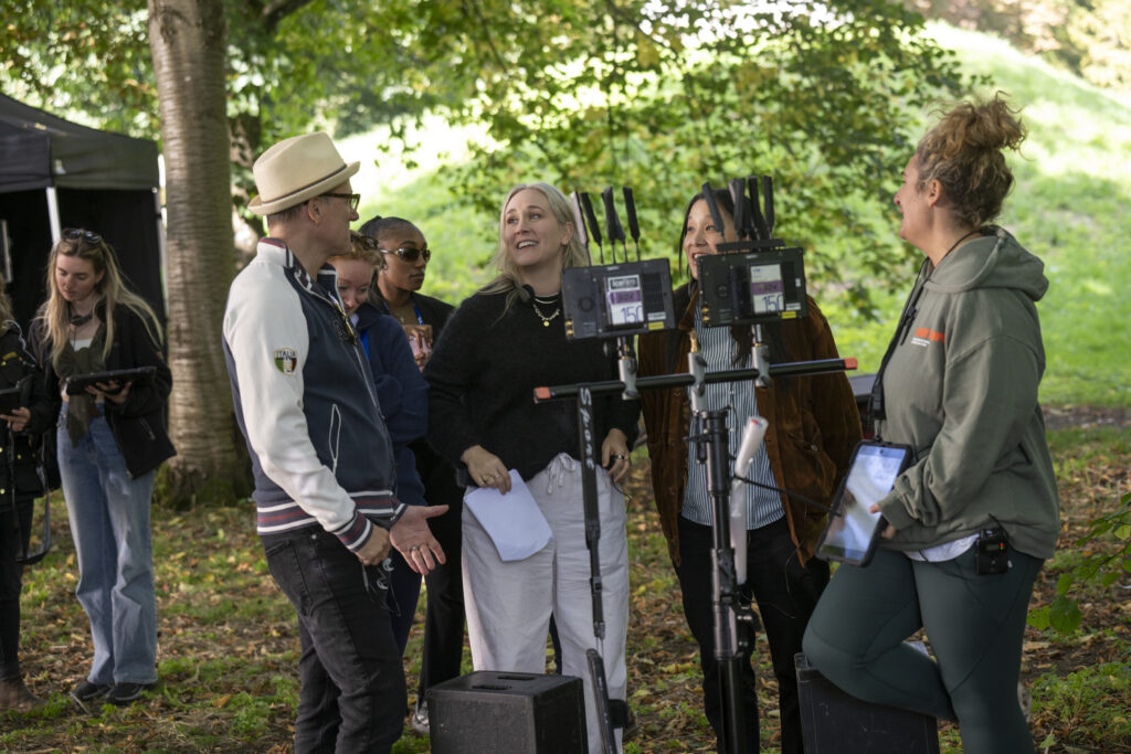 Bridgerton. (L to R) Executive Producer/Direcrtor Tom Verica, Executive Producer Jess Brownell in episode 403 of Bridgerton. Cr. Liam Daniel/Netflix © 2025