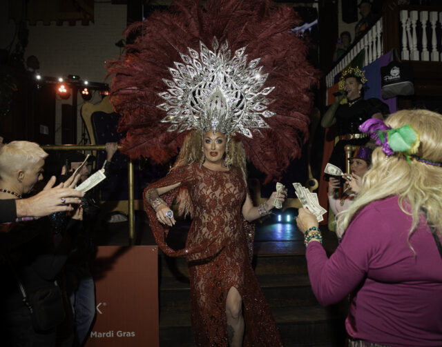Chesley Polk’s Fat Tuesday Drag Show has become a Pensacola Mardi Gras staple, blending drag, community, and celebration.