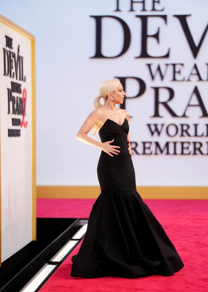 Lady Gaga attends the world premiere of The Devil Wears Prada 2 at Lincoln Center in New York, New York on April 20, 2026. (Photo by TheStewartofNY/Getty Images for 20th Century Studios )