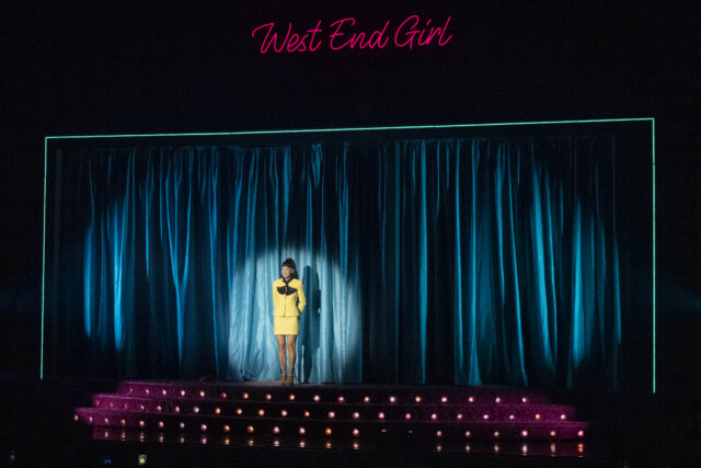 Lily Allen performs West End Girl at The Orpheum Theatre on April 26, 2026 in Los Angeles, California. 