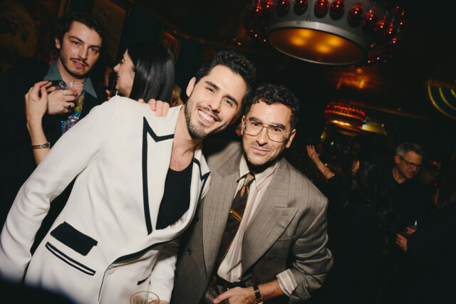 (L-R) Jacob Gutierrez and Dan Levy attend the NYC Premiere Screening and Party for BIG MISTAKES on April 06, 2026 in New York City. 
