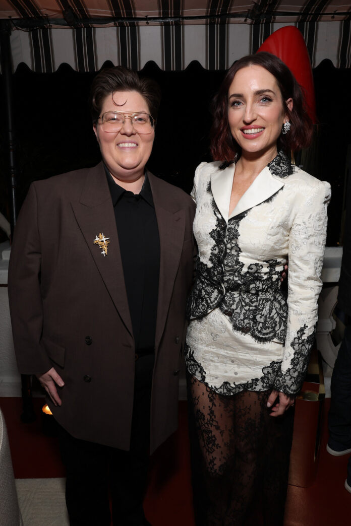 THE MINIATURE WIFE -- Pictured: (l-r) Tricia Black, Zoe Lister-Jones at Chateau Marmont in Los Angeles, CA on April 6, 2026 -- (Photo by: Todd Williamson/Peacock)