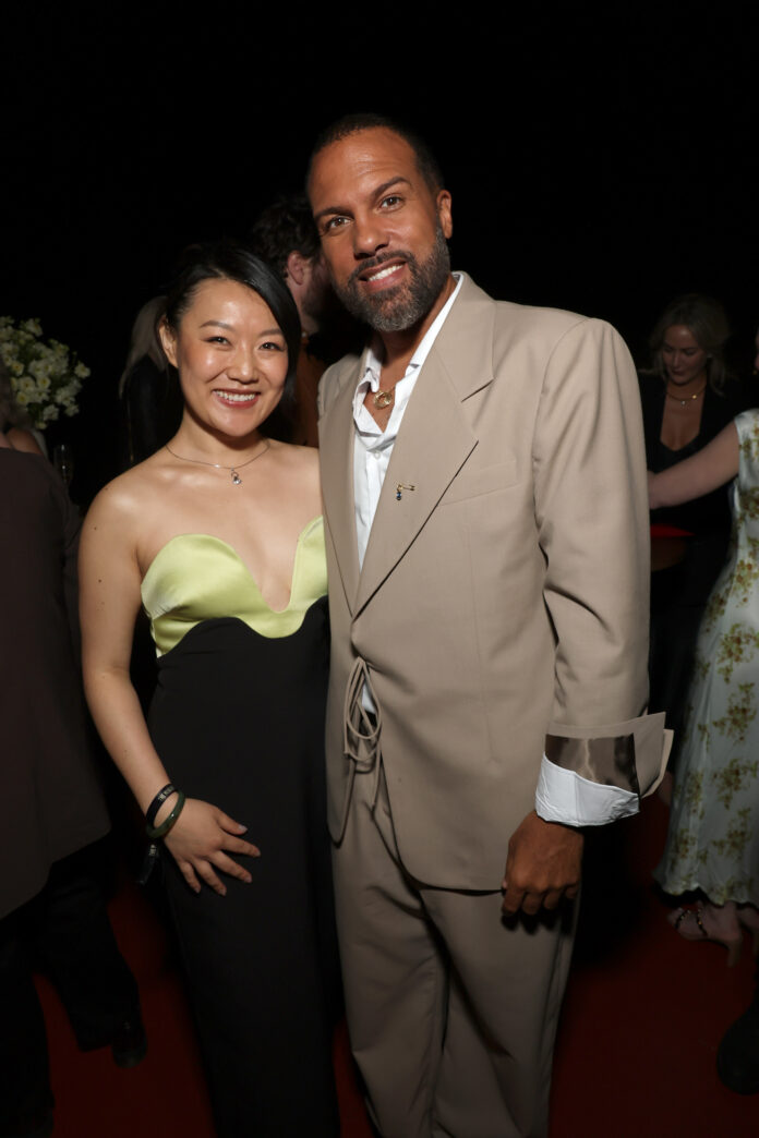 THE MINIATURE WIFE - Pictured: (l-r) Rong Fu, O-T Fagbenle at Chateau Marmont in Los Angeles, CA on April 6, 2026 -- (Photo by: Todd Williamson/Peacock)