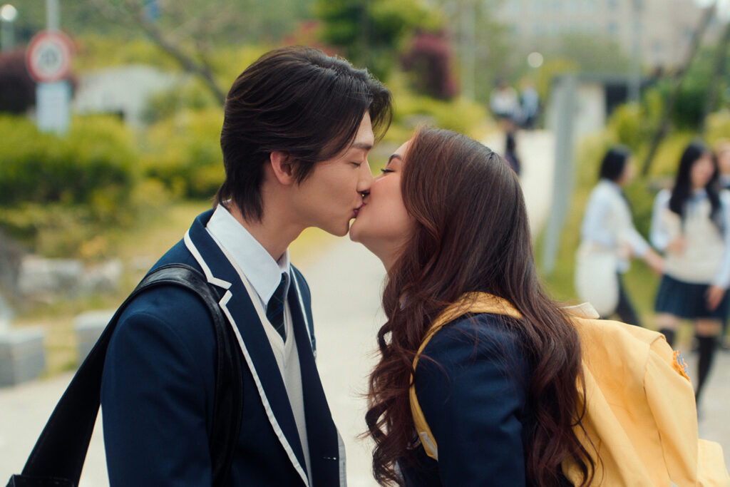 XO, Kitty. (L to R) Sang Heon Lee as Min Ho Moon, Anna Cathcart as Kitty Song Covey in episode 303 of XO, Kitty. Cr. Courtesy of Netflix © 2026