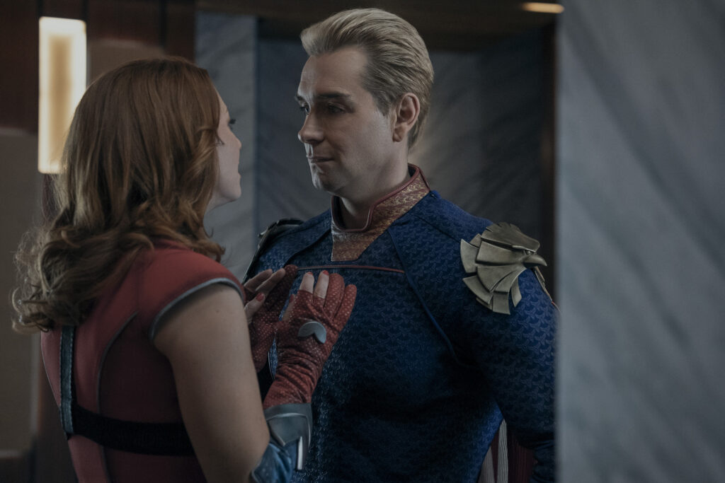 Valorie Curry (Firecracker), Antony Starr (Homelander) Photo: Prime