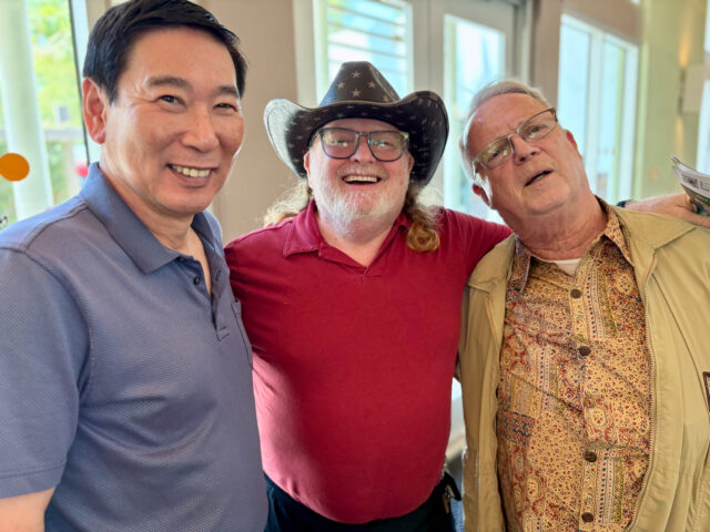 Project Rainbow LGBTQ+ seniors celebrate Pride in West Hollywood with pizza, stories, and community support through JFSLA’s long-running program.