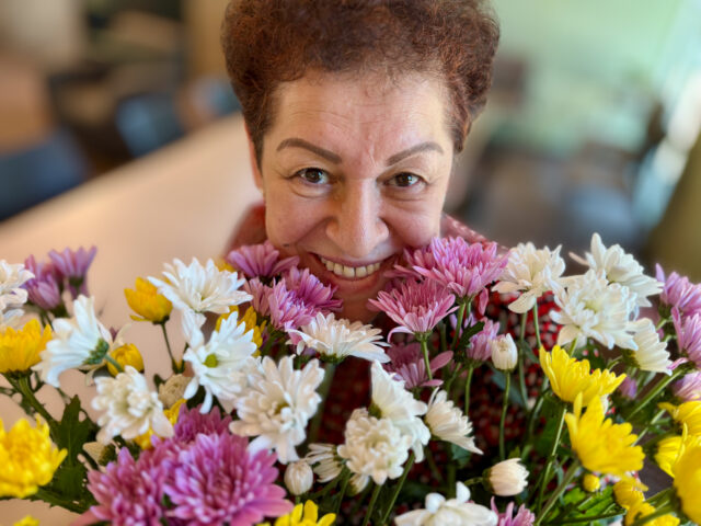 Project Rainbow LGBTQ+ seniors celebrate Pride in West Hollywood with pizza, stories, and community support through JFSLA’s long-running program.