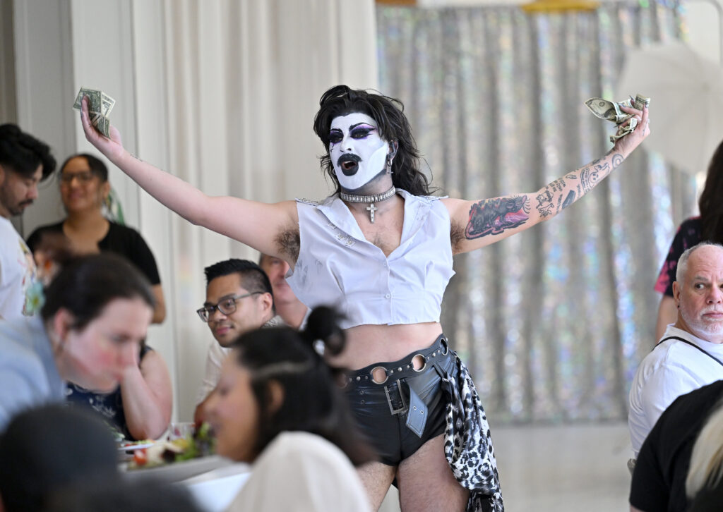 NEW YORK, NEW YORK - JUNE 20: Showponii performs during Survival of the Thickest x NYC Pride Drag Brunch on June 20, 2026 in New York City. (Photo by Roy Rochlin/Getty Images for Netflix)