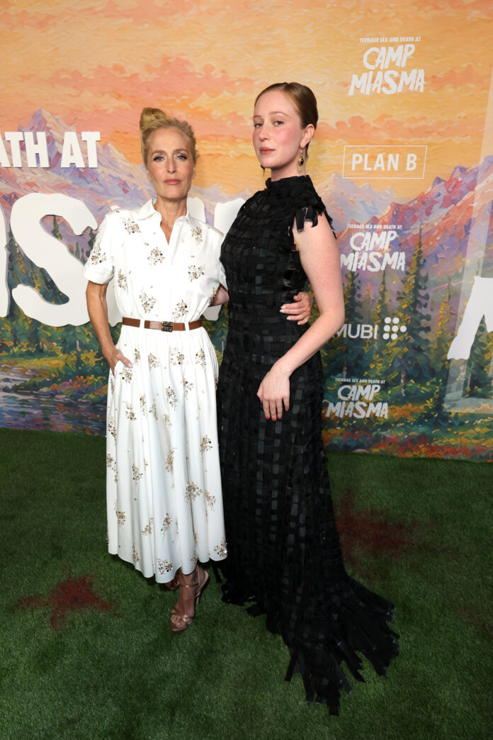 Gillian Anderson (L) and Hannah Einbinder seen at the Special Screening of Mubi's 