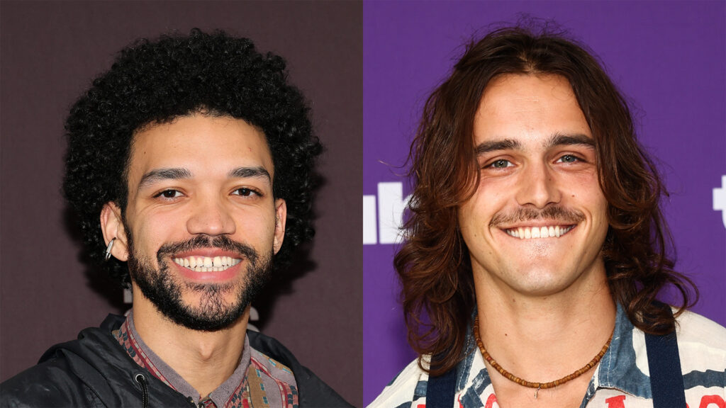 Justice Smith attends the Film Independent Live Read of "Cruel Intentions" directed by Julio Torres at DGA Theater on April 07, 2025 in New York City. (Photo by Dia Dipasupil/Getty Images), Charlie Gillespie at the Tubi “NewFront ’26” presentation at at Pier 59 on March 24, 2026 in New York City. (Photo by Ben Hider/Tubi via Getty Images)